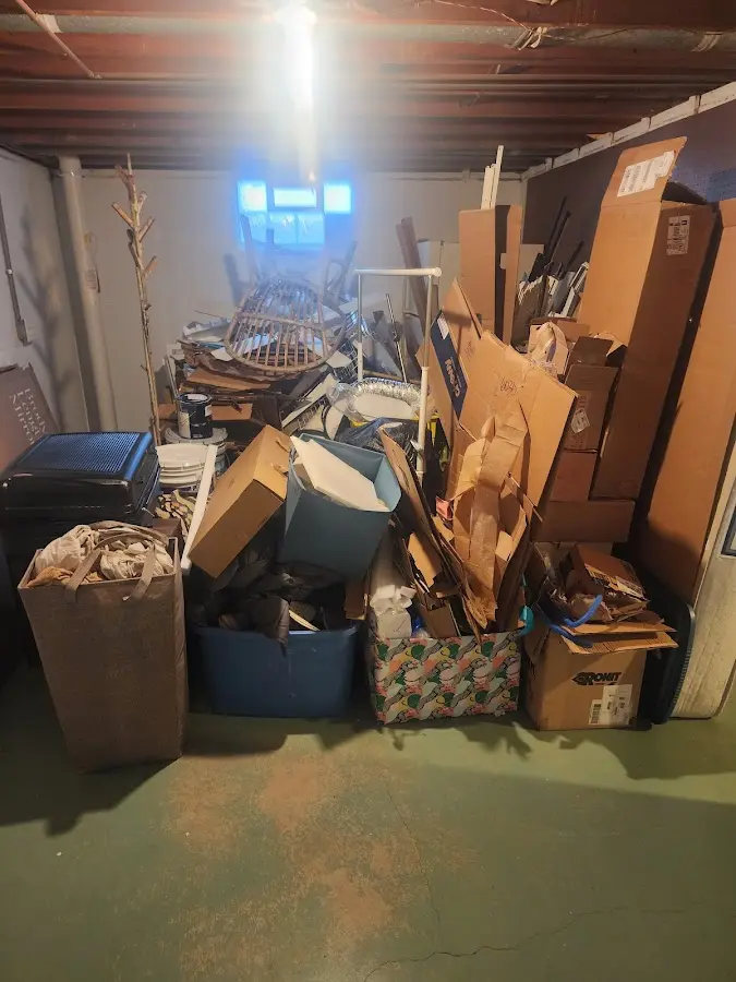 Roll-off dumpster container at job site for Roll Off Dumpster Rental in Fitchburg